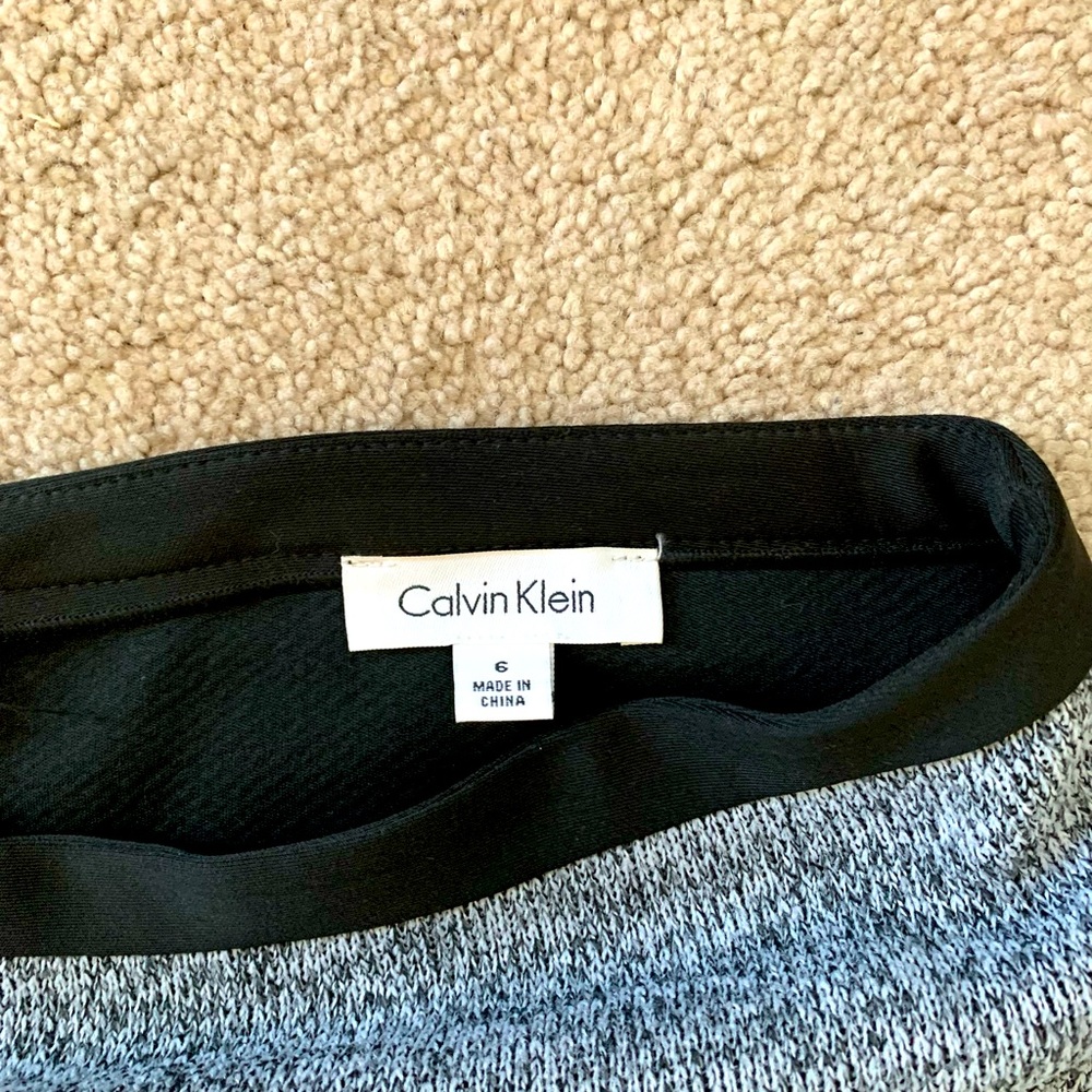 Gray Knit Pencil Skirt